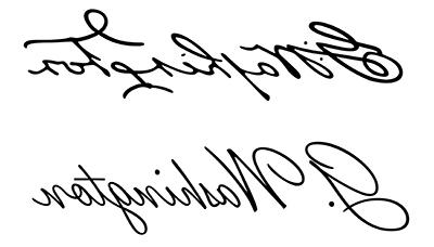 Image showing G. Washington in the president's signature and in regular cursive script